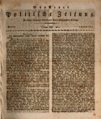 Münchener politische Zeitung (Süddeutsche Presse) Freitag 3. Februar 1815