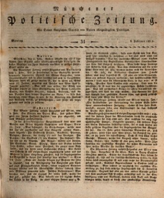 Münchener politische Zeitung (Süddeutsche Presse) Montag 6. Februar 1815