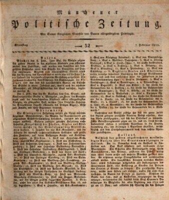 Münchener politische Zeitung (Süddeutsche Presse) Dienstag 7. Februar 1815