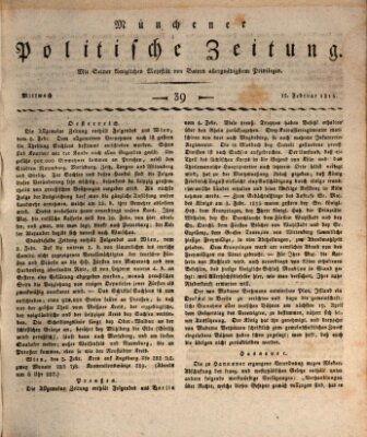 Münchener politische Zeitung (Süddeutsche Presse) Mittwoch 15. Februar 1815