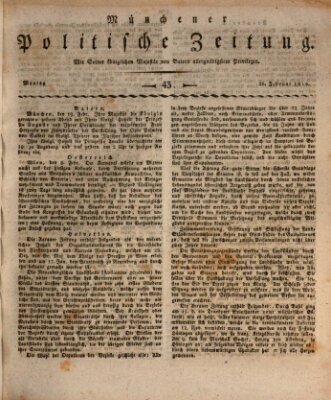 Münchener politische Zeitung (Süddeutsche Presse) Montag 20. Februar 1815