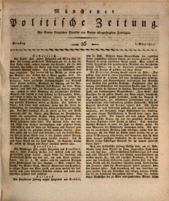 Münchener politische Zeitung (Süddeutsche Presse) Dienstag 7. März 1815