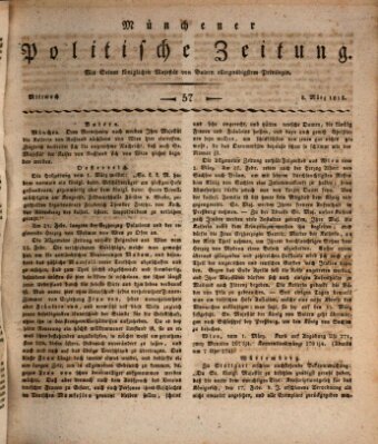 Münchener politische Zeitung (Süddeutsche Presse) Mittwoch 8. März 1815