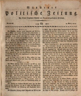 Münchener politische Zeitung (Süddeutsche Presse) Mittwoch 15. März 1815