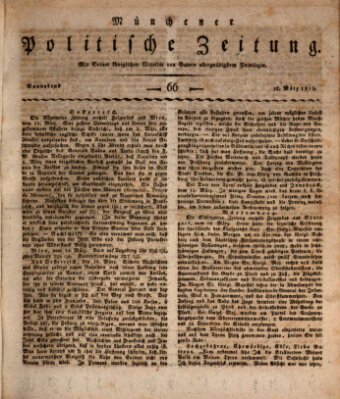 Münchener politische Zeitung (Süddeutsche Presse) Samstag 18. März 1815