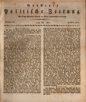 Münchener politische Zeitung (Süddeutsche Presse) Donnerstag 23. März 1815