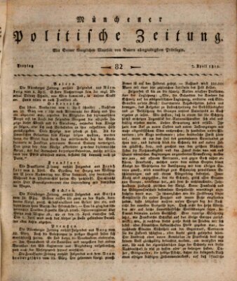 Münchener politische Zeitung (Süddeutsche Presse) Freitag 7. April 1815