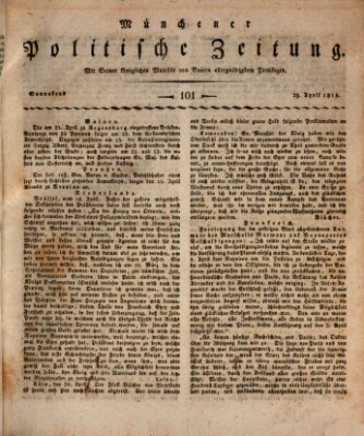 Münchener politische Zeitung (Süddeutsche Presse) Samstag 29. April 1815