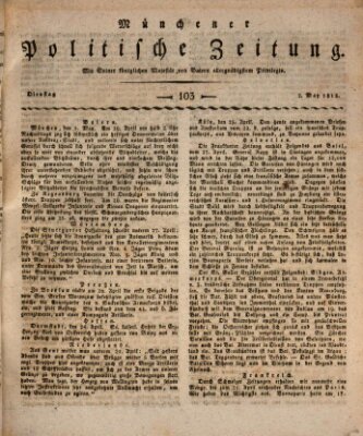 Münchener politische Zeitung (Süddeutsche Presse) Dienstag 2. Mai 1815