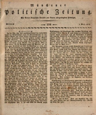 Münchener politische Zeitung (Süddeutsche Presse) Mittwoch 3. Mai 1815