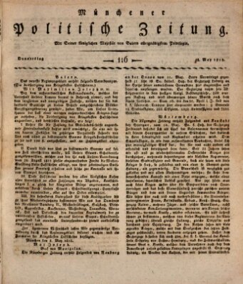 Münchener politische Zeitung (Süddeutsche Presse) Donnerstag 18. Mai 1815