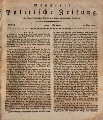 Münchener politische Zeitung (Süddeutsche Presse) Montag 22. Mai 1815