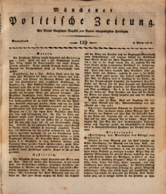 Münchener politische Zeitung (Süddeutsche Presse) Samstag 3. Juni 1815