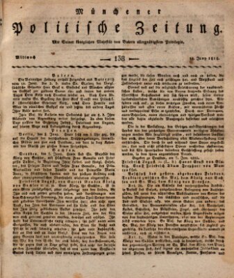 Münchener politische Zeitung (Süddeutsche Presse) Mittwoch 14. Juni 1815