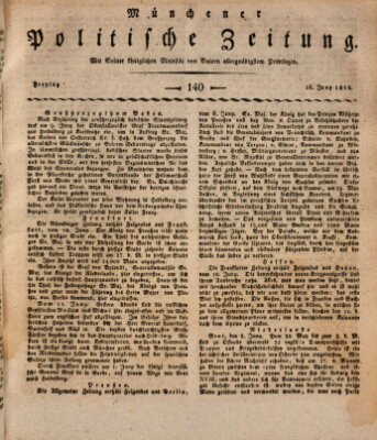 Münchener politische Zeitung (Süddeutsche Presse) Freitag 16. Juni 1815