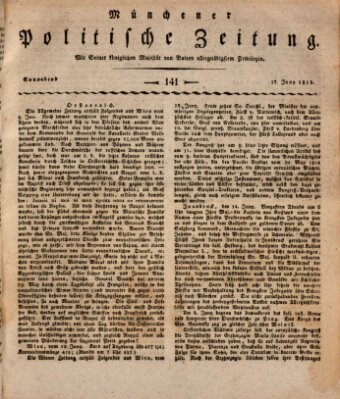 Münchener politische Zeitung (Süddeutsche Presse) Samstag 17. Juni 1815