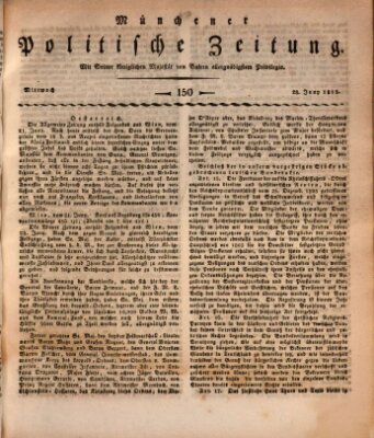 Münchener politische Zeitung (Süddeutsche Presse) Mittwoch 28. Juni 1815