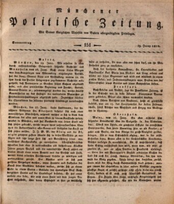 Münchener politische Zeitung (Süddeutsche Presse) Donnerstag 29. Juni 1815