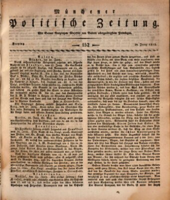 Münchener politische Zeitung (Süddeutsche Presse) Freitag 30. Juni 1815