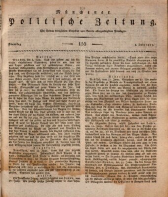 Münchener politische Zeitung (Süddeutsche Presse) Dienstag 4. Juli 1815