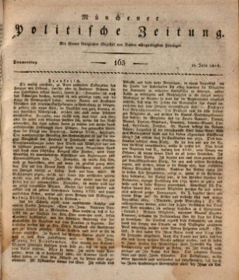 Münchener politische Zeitung (Süddeutsche Presse) Donnerstag 13. Juli 1815