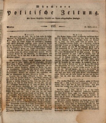 Münchener politische Zeitung (Süddeutsche Presse) Montag 17. Juli 1815