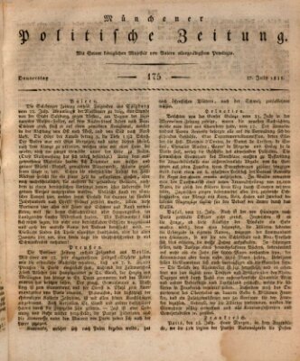 Münchener politische Zeitung (Süddeutsche Presse) Donnerstag 27. Juli 1815