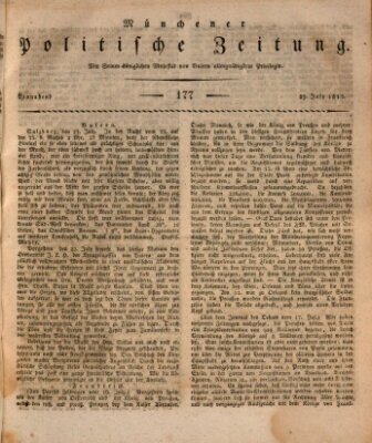 Münchener politische Zeitung (Süddeutsche Presse) Samstag 29. Juli 1815