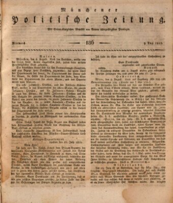 Münchener politische Zeitung (Süddeutsche Presse) Mittwoch 9. August 1815