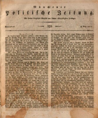 Münchener politische Zeitung (Süddeutsche Presse) Samstag 19. August 1815