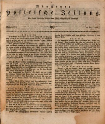 Münchener politische Zeitung (Süddeutsche Presse) Donnerstag 24. August 1815