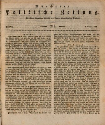 Münchener politische Zeitung (Süddeutsche Presse) Freitag 8. September 1815