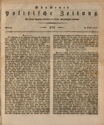 Münchener politische Zeitung (Süddeutsche Presse) Montag 11. September 1815