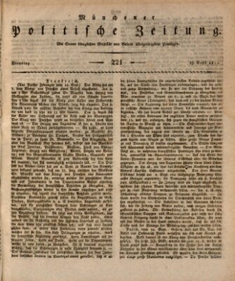 Münchener politische Zeitung (Süddeutsche Presse) Dienstag 19. September 1815