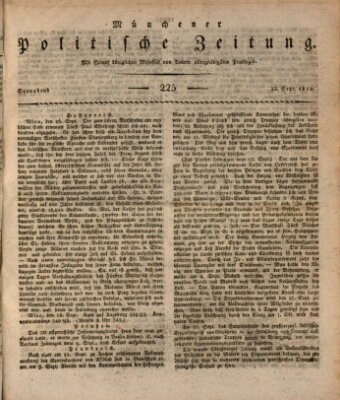 Münchener politische Zeitung (Süddeutsche Presse) Samstag 23. September 1815