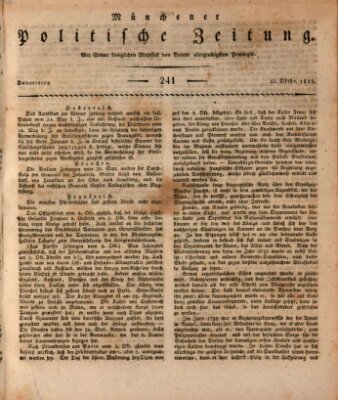 Münchener politische Zeitung (Süddeutsche Presse) Donnerstag 12. Oktober 1815