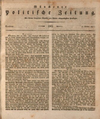 Münchener politische Zeitung (Süddeutsche Presse) Dienstag 17. Oktober 1815