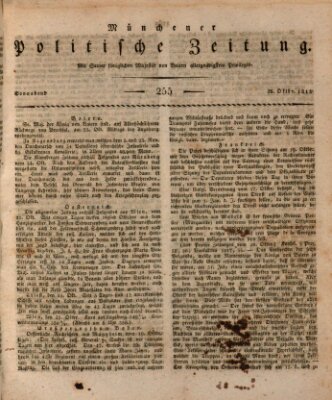 Münchener politische Zeitung (Süddeutsche Presse) Samstag 28. Oktober 1815