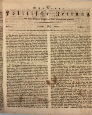 Münchener politische Zeitung (Süddeutsche Presse) Freitag 3. November 1815