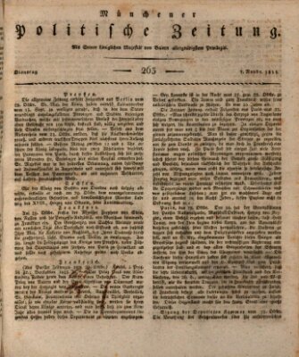 Münchener politische Zeitung (Süddeutsche Presse) Dienstag 7. November 1815