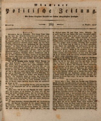 Münchener politische Zeitung (Süddeutsche Presse) Dienstag 14. November 1815