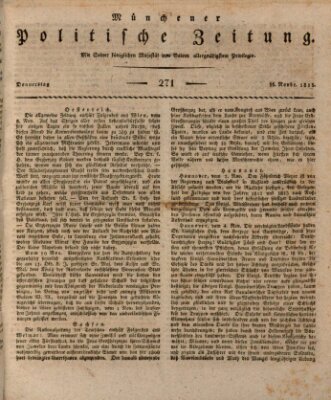 Münchener politische Zeitung (Süddeutsche Presse) Donnerstag 16. November 1815