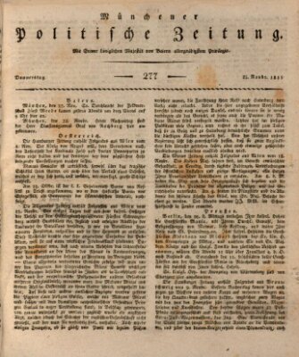 Münchener politische Zeitung (Süddeutsche Presse) Donnerstag 23. November 1815