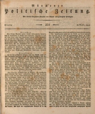 Münchener politische Zeitung (Süddeutsche Presse) Dienstag 28. November 1815