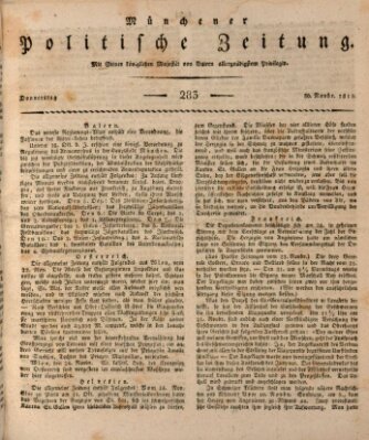 Münchener politische Zeitung (Süddeutsche Presse) Donnerstag 30. November 1815