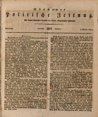 Münchener politische Zeitung (Süddeutsche Presse) Dienstag 5. Dezember 1815