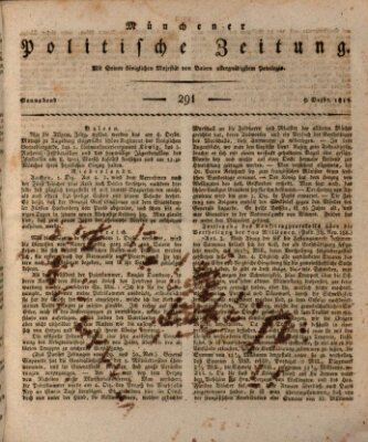 Münchener politische Zeitung (Süddeutsche Presse) Samstag 9. Dezember 1815