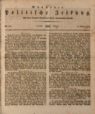 Münchener politische Zeitung (Süddeutsche Presse) Montag 11. Dezember 1815