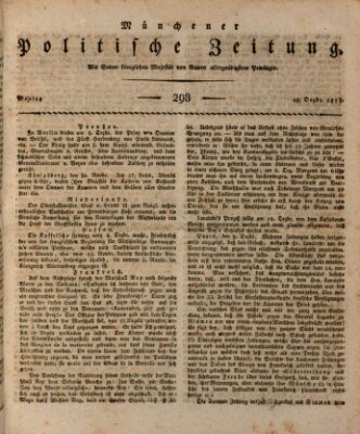 Münchener politische Zeitung (Süddeutsche Presse) Montag 18. Dezember 1815