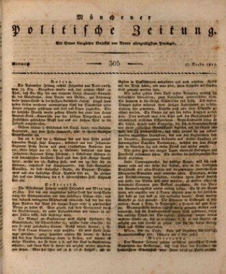 Münchener politische Zeitung (Süddeutsche Presse) Mittwoch 27. Dezember 1815